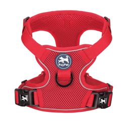 PoyPet Reflective Soft Breathable Mesh Dog Harness Choke-Free Double Padded Adjustable Small