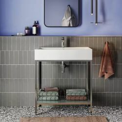 Pierre 32 in. W x 18.1 in. D Bath Vanity in Chrome with Ceramic Vanity Top in White with White Basin