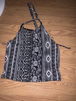 Tribal print crop top