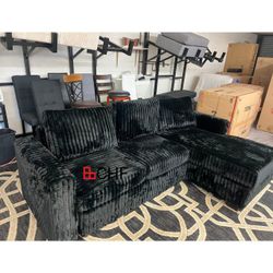 Jumbo corduroy 2 Piece Sectional Couch  // January Sale 