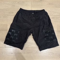 Revenge Black Mesh Zipper Shorts Men's Large