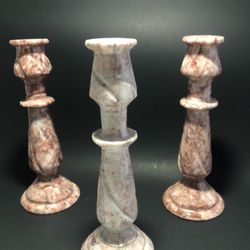 Pink Marble Candle Holder