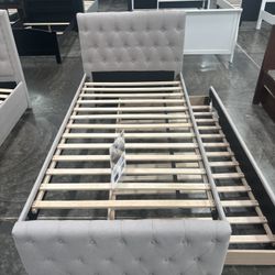 Twin Over Size Bed Frame With Mattress 