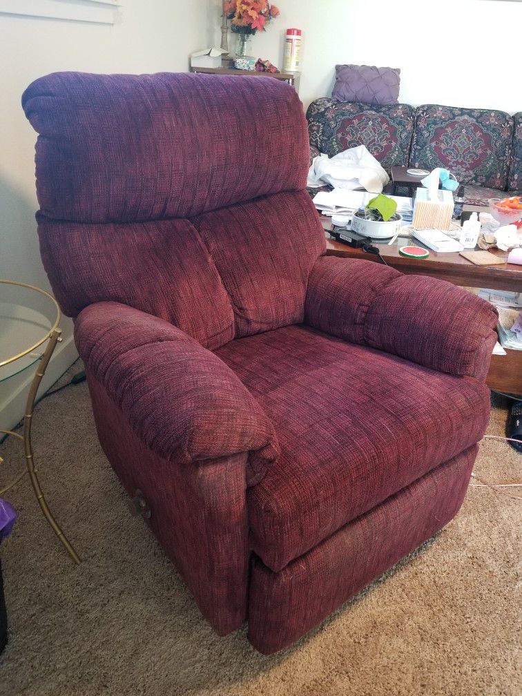 Maroon Colored Recliner 