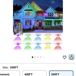 Permanent Outdoor Lights, 500FT RGB IP67 Waterproof Eaves Lighting, Smart LED Outside House Lights with App/Remote Control for Halloween, Christmas De