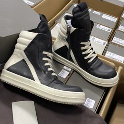 Rick Owens Leather Low Sneakers 33