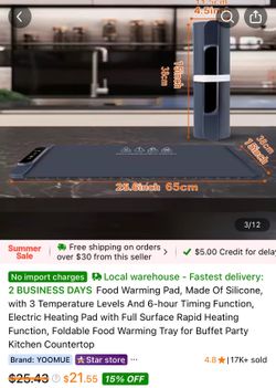 YOOMUE Foldable Electric Food Warming Pad