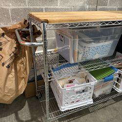 Rolling Cart W/ 5’ Long Butcher Block 