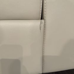 Electric L Shaped Cream Leather Couch & Love Seat