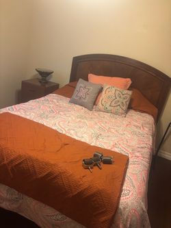 Queen bed frame with mattress