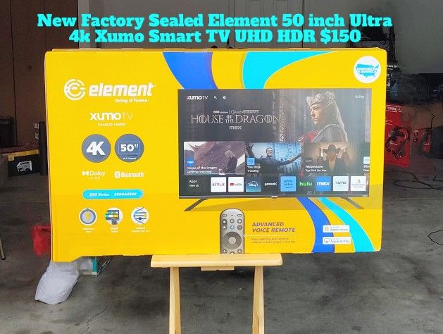 New Factory Sealed 50 Inch Ultra 4k Element Xumo Smart TV