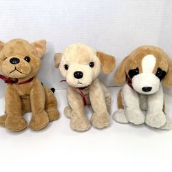 E&J Classic Ltd. “Sitting Puppy” Stuffed Plush Set of 3