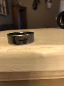 Black bow hunting wedding band