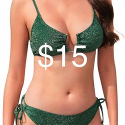 Luxe Triangle Bikini: Eye-Catching Two-Piece Swimsuit with Shimmering Sequins and U-Shaped Steel Support for Flawless Fit!