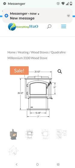 Wood stove 51,000 BTU complete with everything to install