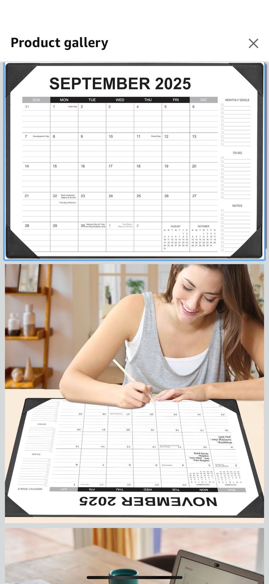 Desk Calendar 2025-2026 with Desk Mat – 22" x 17" Large Desk Pad Calendar Runs From Sep 2025 to Dec 2026, Office Supplies Desktop Monthly Calendar for