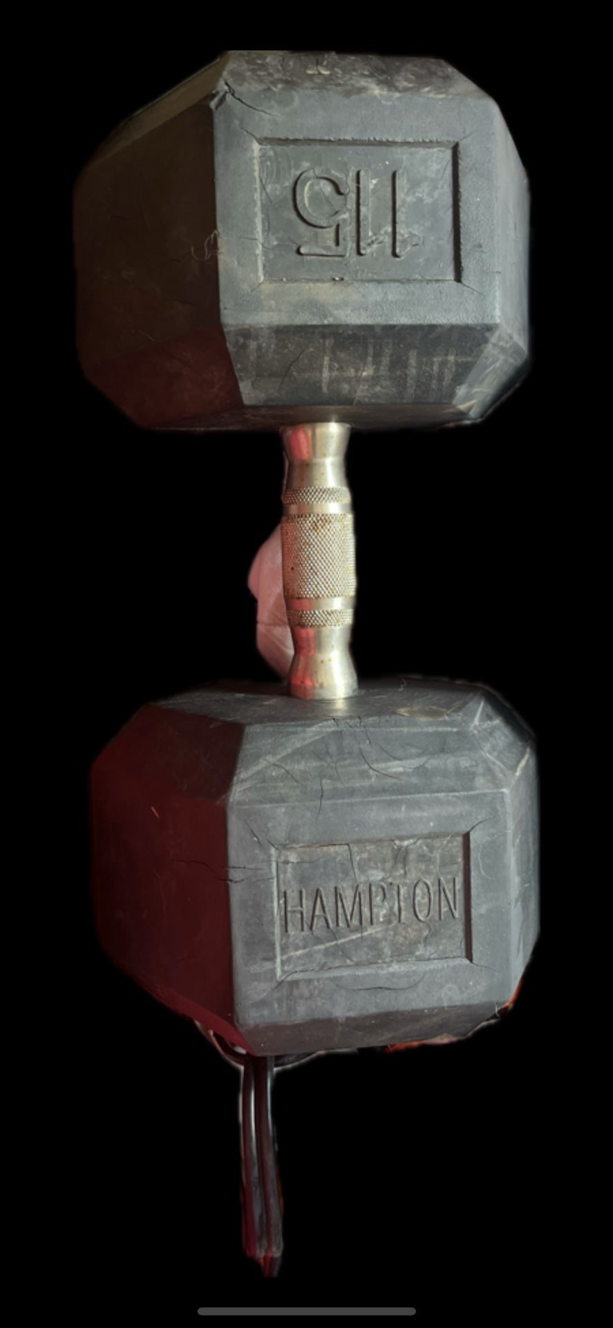 115lb Hampton rubber hex dumbbell set