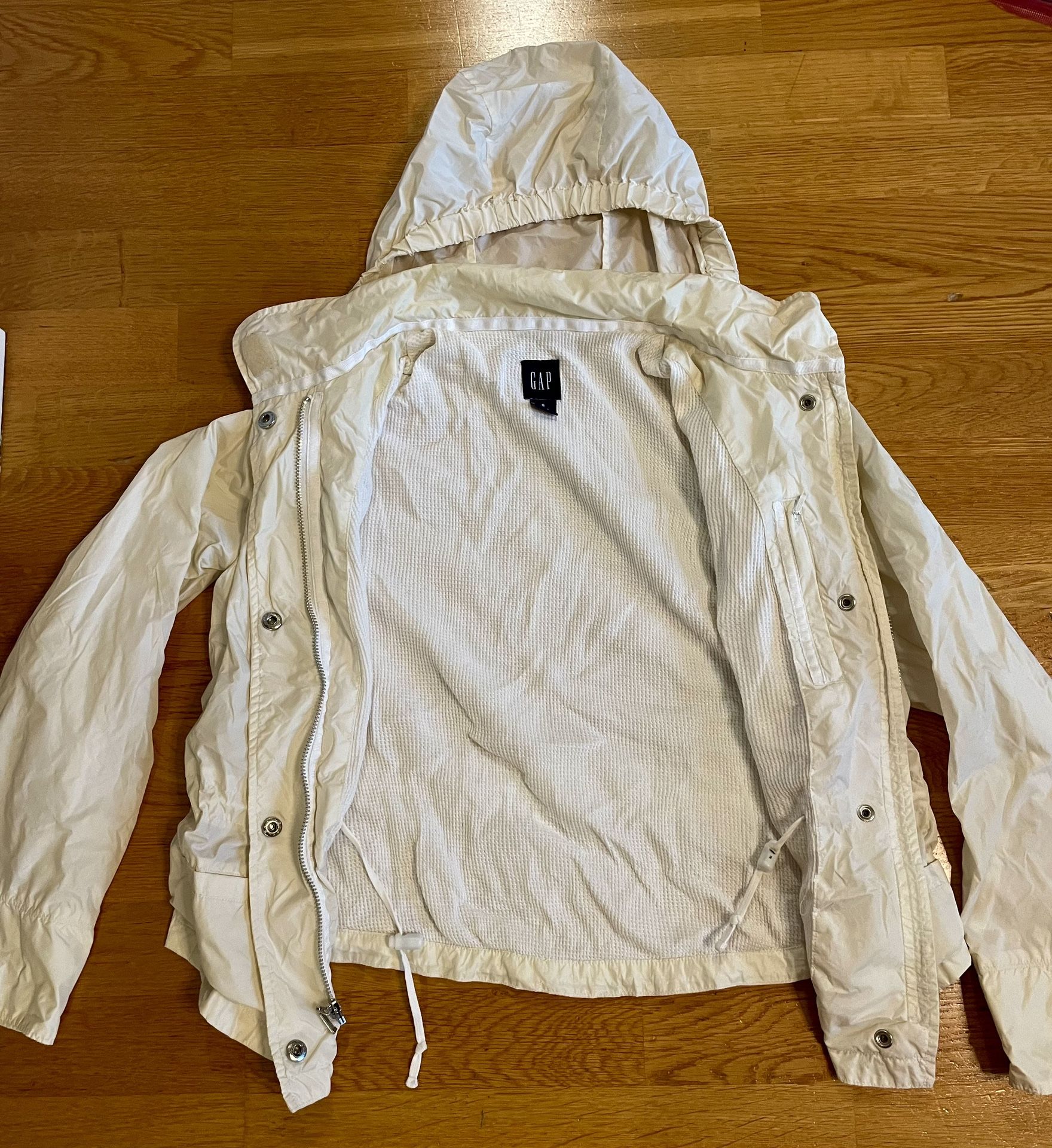 Vintage 90’s GAP Women's Off white 5 Pocket Rain Wind Jacket, SMALL