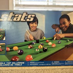 Stats Table Top Billiard Game NIB