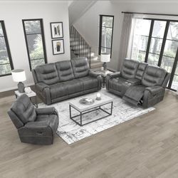 Lexicon Living Room Furniture Sets Including Microfiber Reclining Sofa,