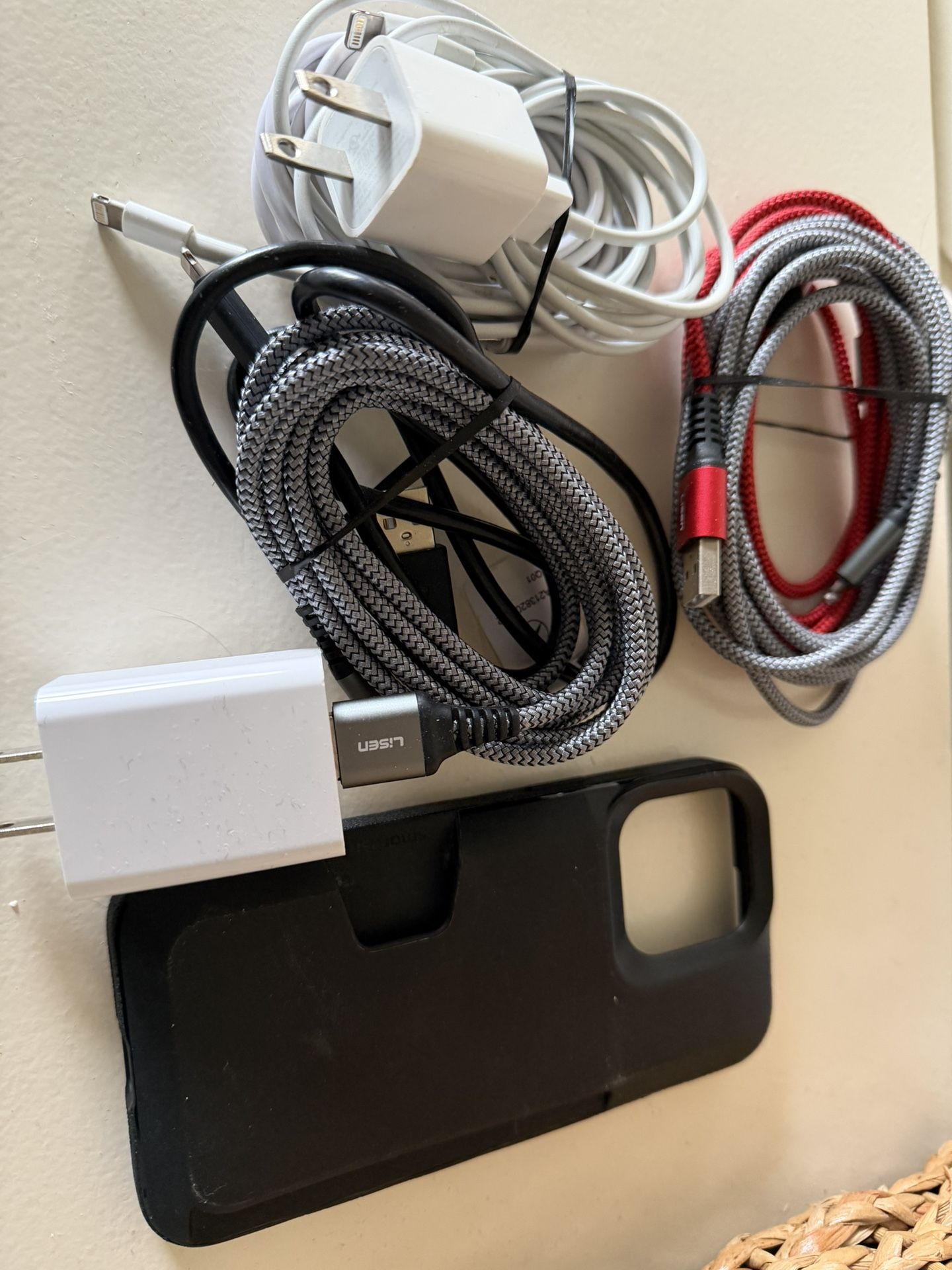 iPhone 13 Pro Wallet Case and Cords