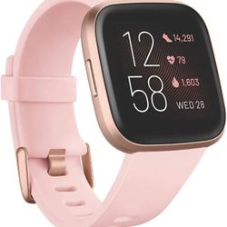 Pink Fitbit Versa 2 smartwatch + accesories