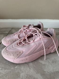 Adidas Ozelia Shoes Youth Sz6/38.5 Pink Mesh Trainers Lace Up Sneakers