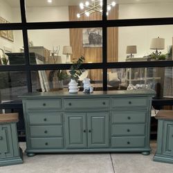 Green 11 Drawer Dresser 