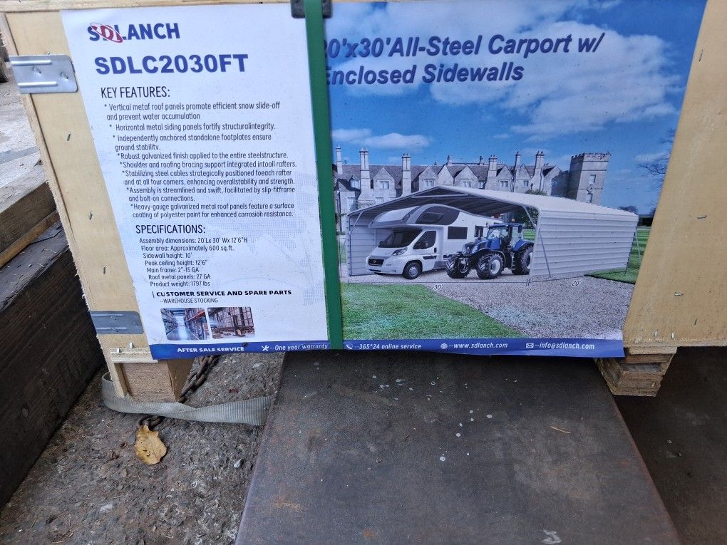 20ft By 30ft Carport All Steel