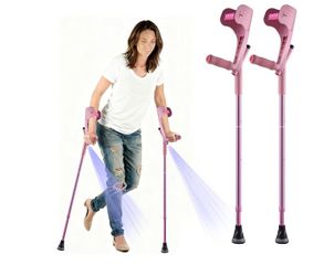 Forearm Crutches for Adults Foldable Knee Patients Mobility aids for Childre and Seniors for with Leg Injury Adjustable Travel Lightweight Walking Sti