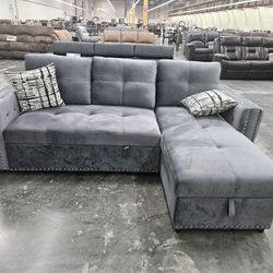 Sectional Sofa Sleeper Velvet Material 