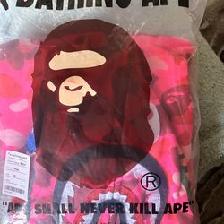Pink bape hoodie