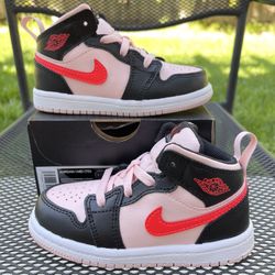 jordan 1 mid pink black td size 4c/6c/7c/8c/9c/10c