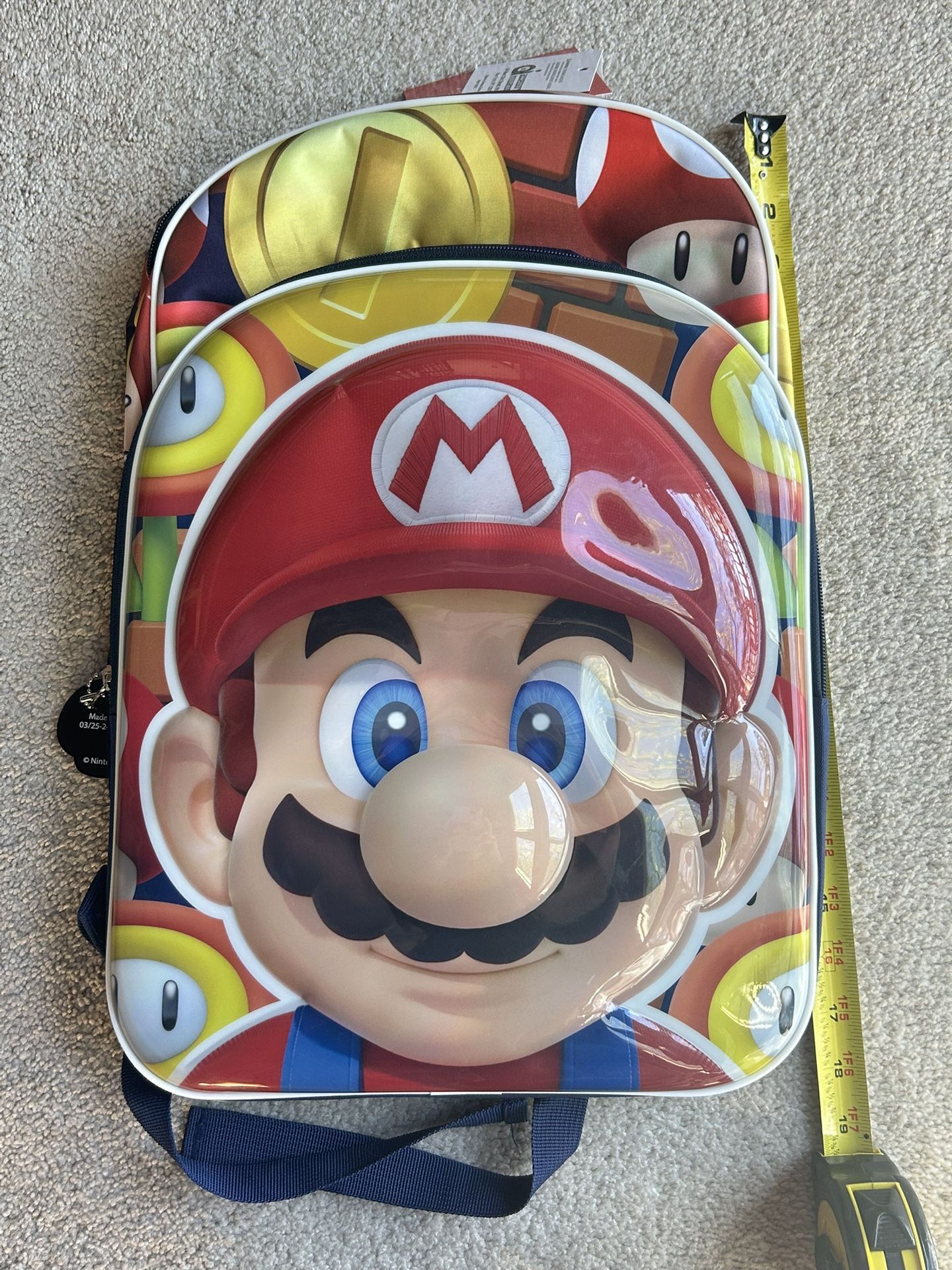 16" 3D Mario School Backpack bag-NWT
