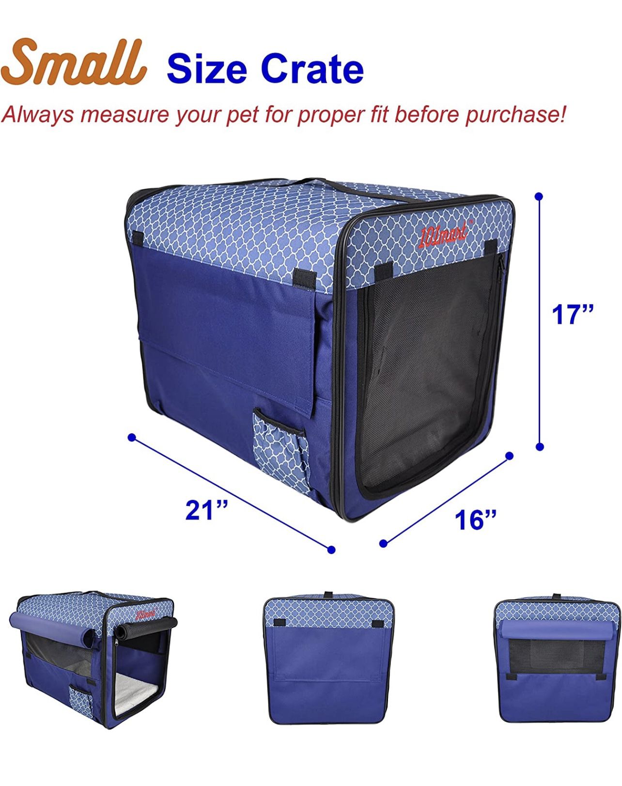 101mart Premium Soft-Sided Foldable Dog Crate