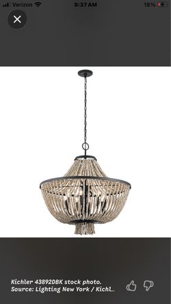 Kichler 8-Light Beaded Chandelier - Distressed Black (43892 DBK)