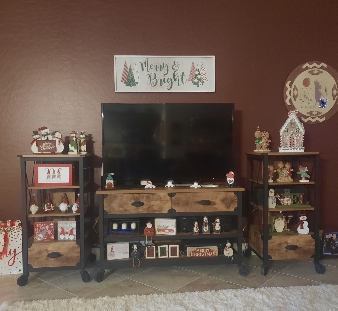 Better Homes & Garden Rustic Country TV Stand and 2 Tech Piers