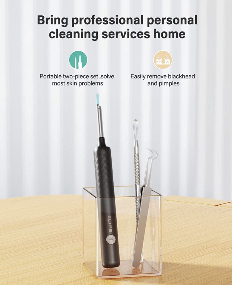 Ear Cleaner with Blackhead Remover Tool Set, Ear Camera and Wax Remover with A 3.5mm Ultra-Thin Lens for iPhone ONLY 