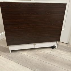 Folding Dining Table with 2 Tier  Storages 