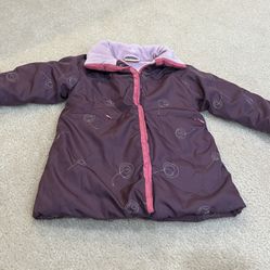 Toddler girl plum winter jacket- size 12 months 