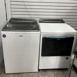Whirlpool Top Load Washer Dryer Electric Set Large Capacity 
