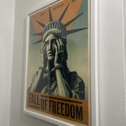 Obey Print Fall of Freedom (Framed)