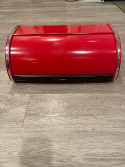 Brabantia Bread Box Belgium Retro Rare Red Variant Metal Used