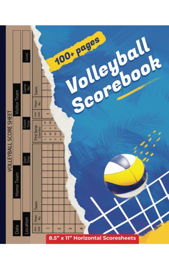 Horizontal Orientation Volleyball Coaching Supplies Score Book