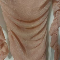 New Beautiful Pink Dress W/ Sheer Sleaves.  Dress Has Nice Sparkle To It. Really Beautiful PINK dress, Size LARGE.  CASH PICKUP ONLY 