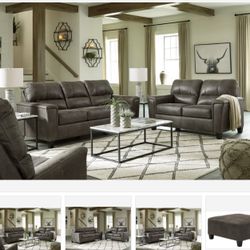 Navi Smoke Living Room Set (Sofa Loveseat Sectional Options 