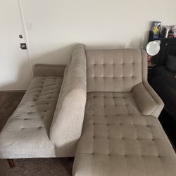 Beige sectional couch