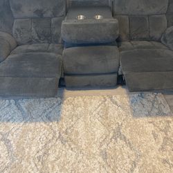 Plushy Dark Blue Medium Couch