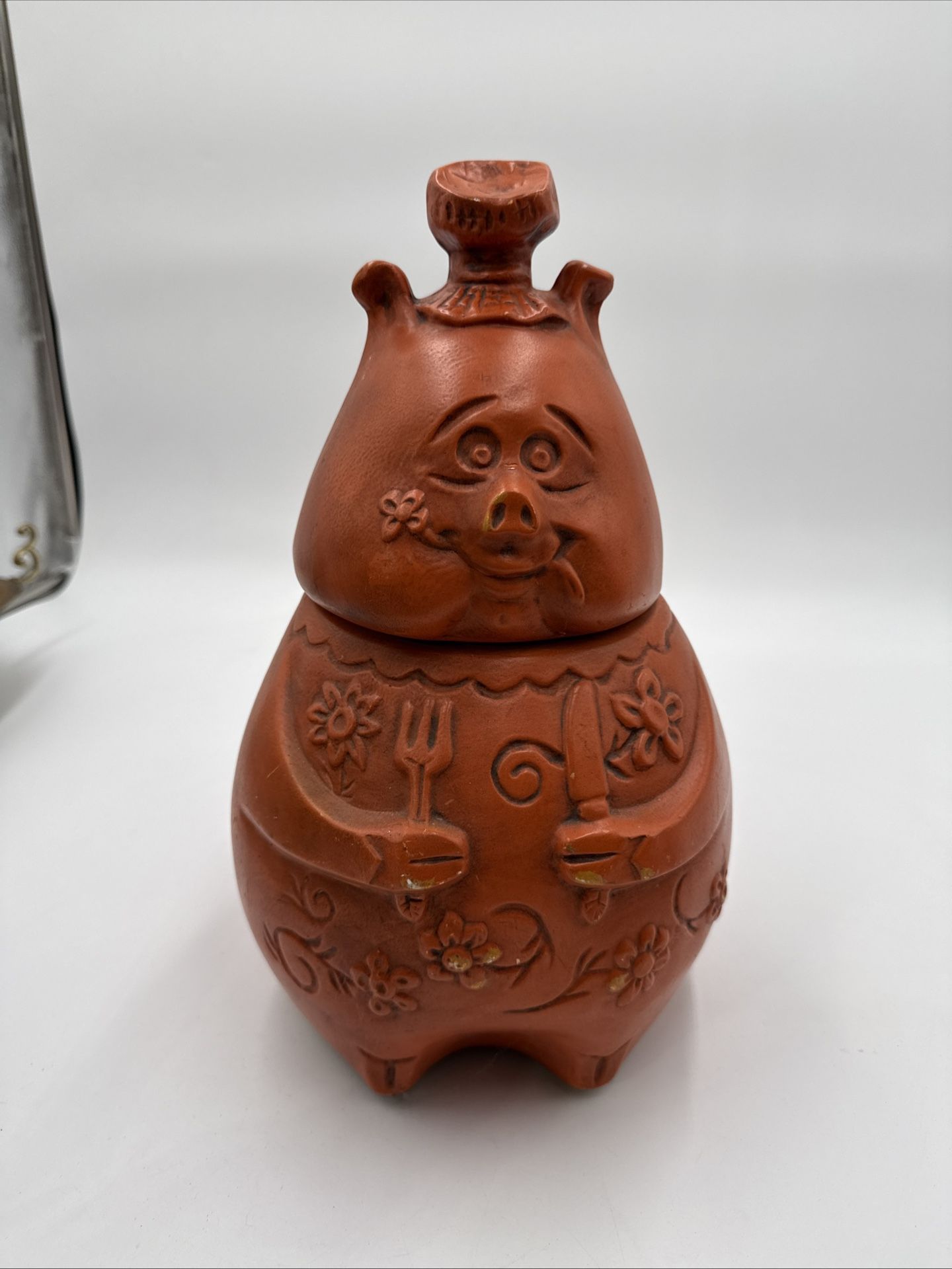 Vintage Cookie Jar Pacific Stoneware Inc. 1968 Flower The Pig Cookie Jar