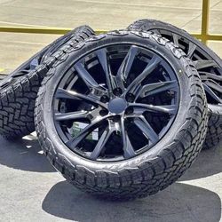 22" Wheels Rims Tires Chevy Silverado Tahoe GMC Sierra Yukon Cadillac